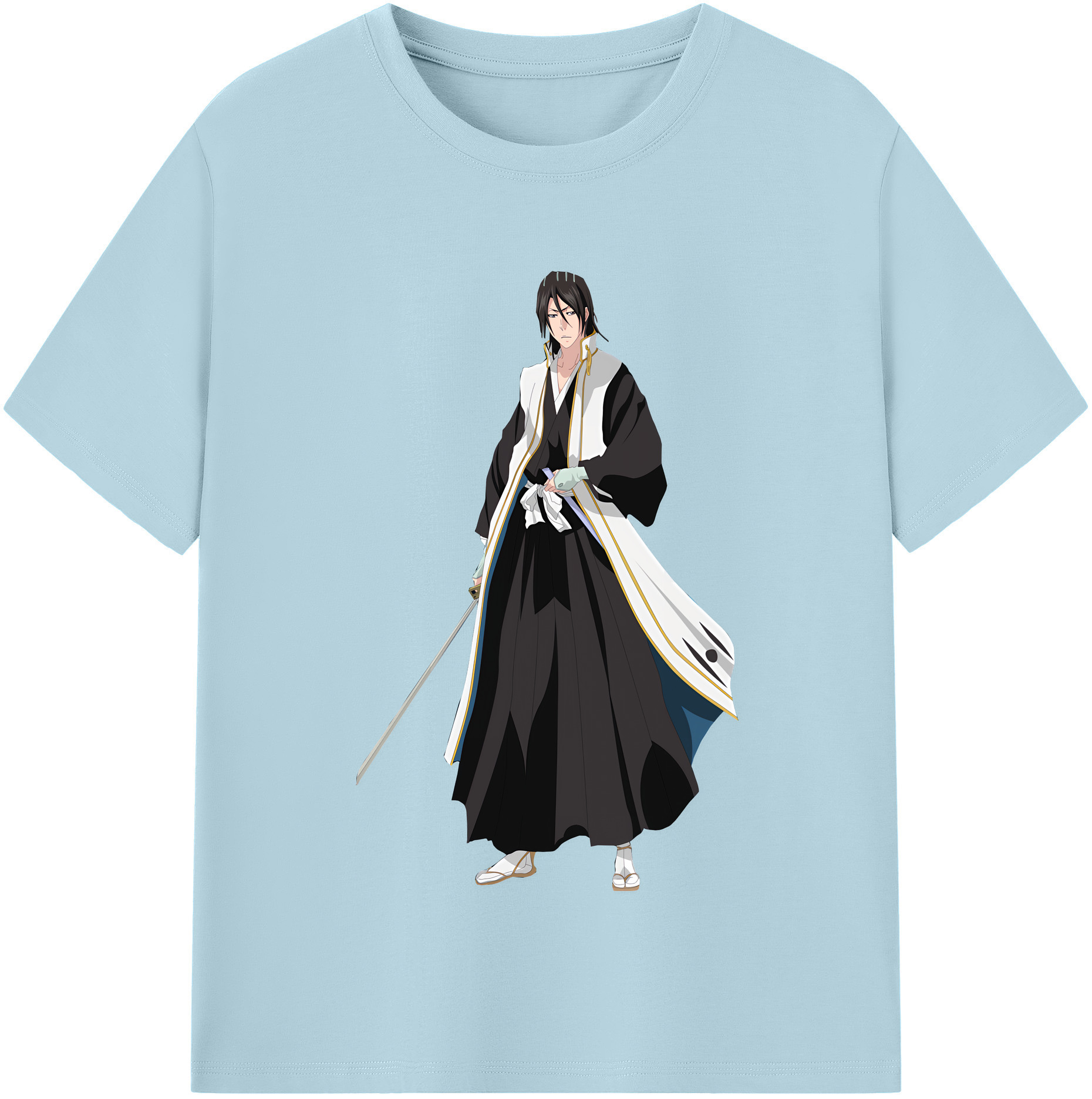 （画像用） ブリーチ くちき びゃくや BLEACH Kuchiki Byakuya 綿100％半袖Tシャツ（フロントプリント）